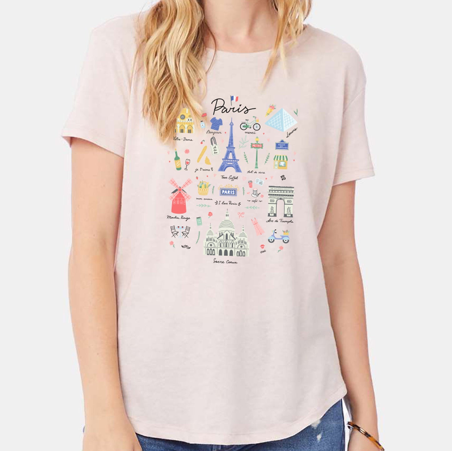 Paris Love Vintage Jersey Tee
