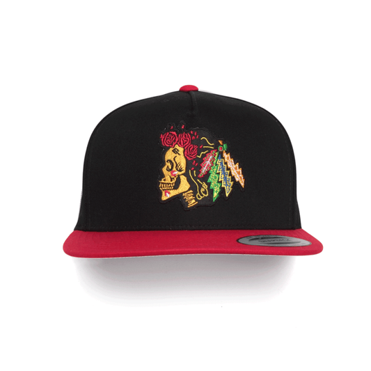 Dead / Chicago Hockey Inspired 5 Panel Patch Hat
