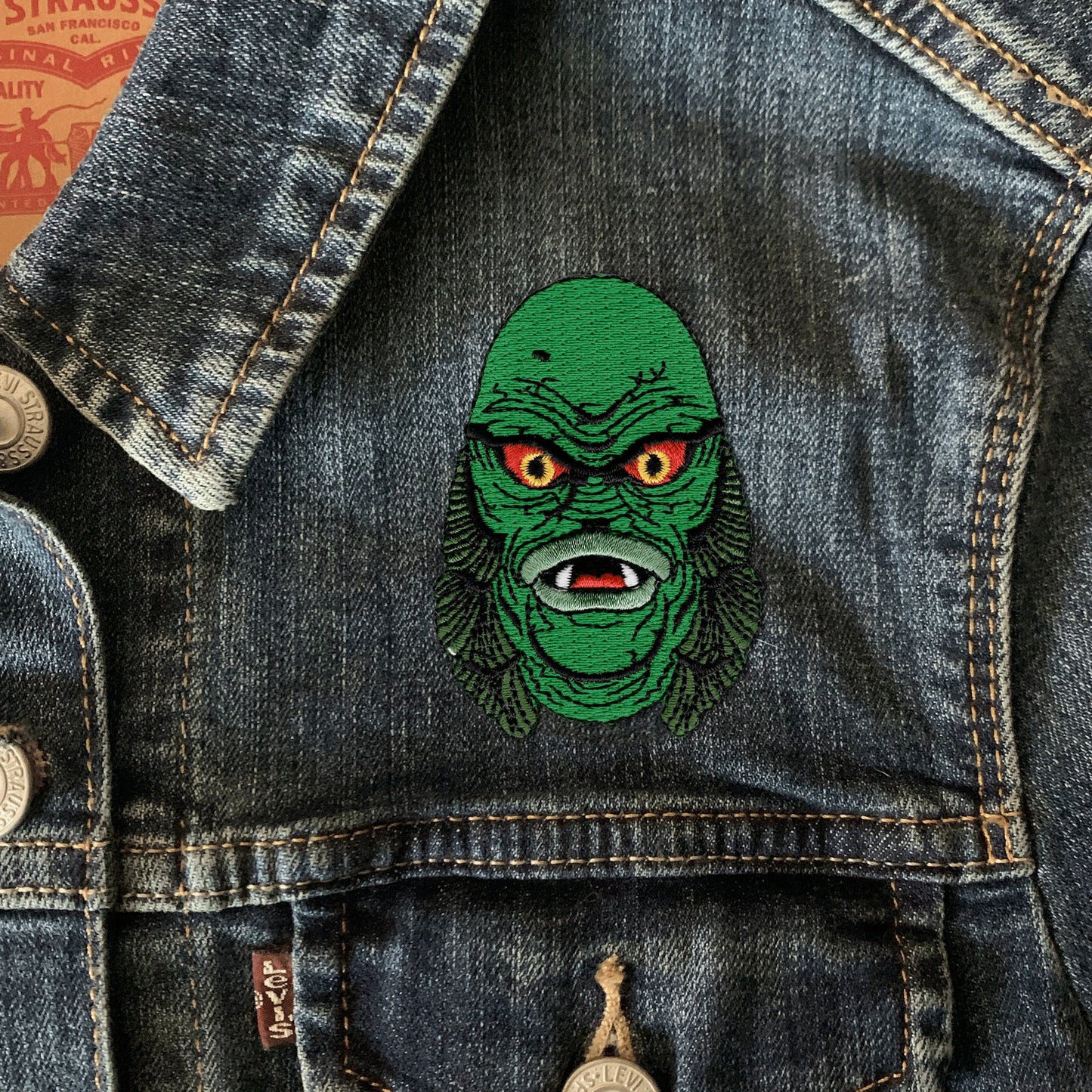 Creature Head Embroidered Patch