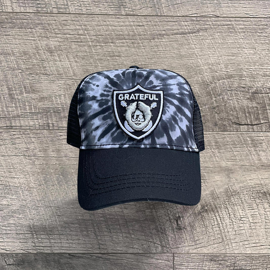 Dead Co / Raiders "Grateful" Black Tie Dye Patch Hat